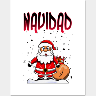 Feliz Navidad Matching Couple Sweaters Posters and Art